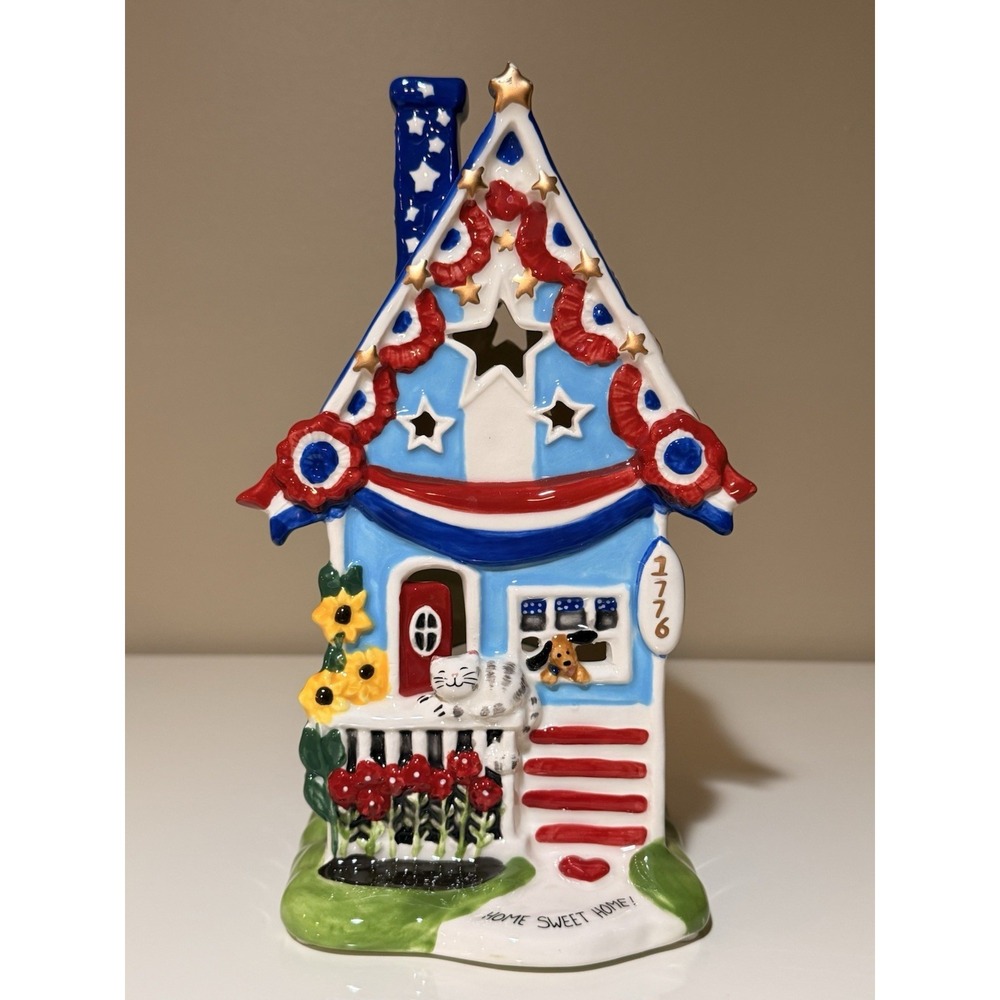 Blue Sky Clayworks HOME SWEET HOME 24k Trim & Dachshund July Patriotic 2026 NEW